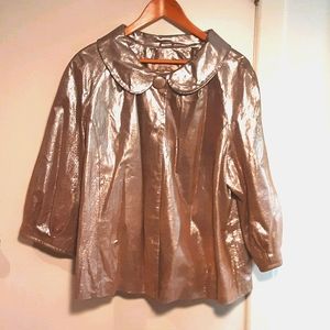 Leather champagne 🍾 gold jacket